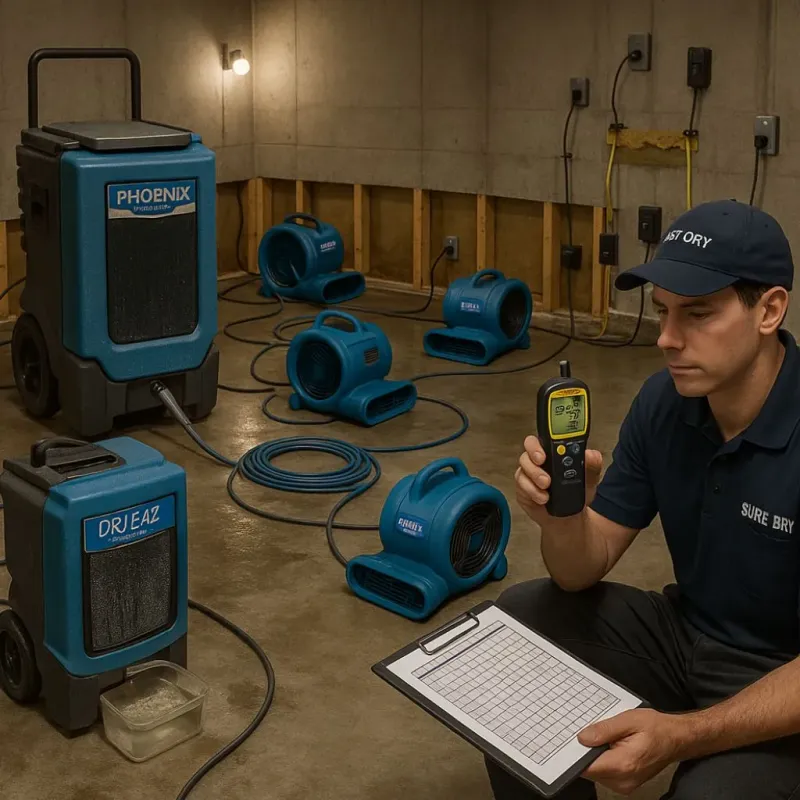 Structural Drying and Dehumidification process in Clio, AL